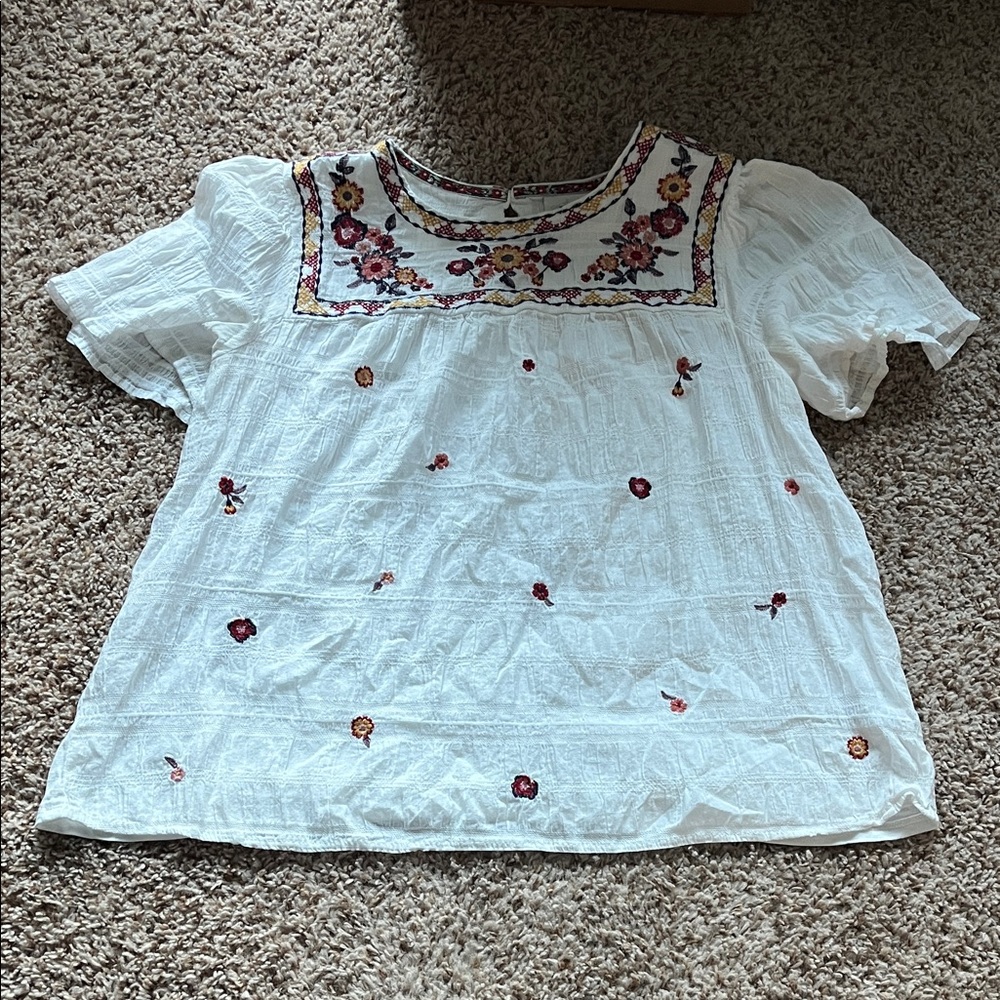 Emily Embroidered Floral Top | pink/red | À-TOUT-ÂGE